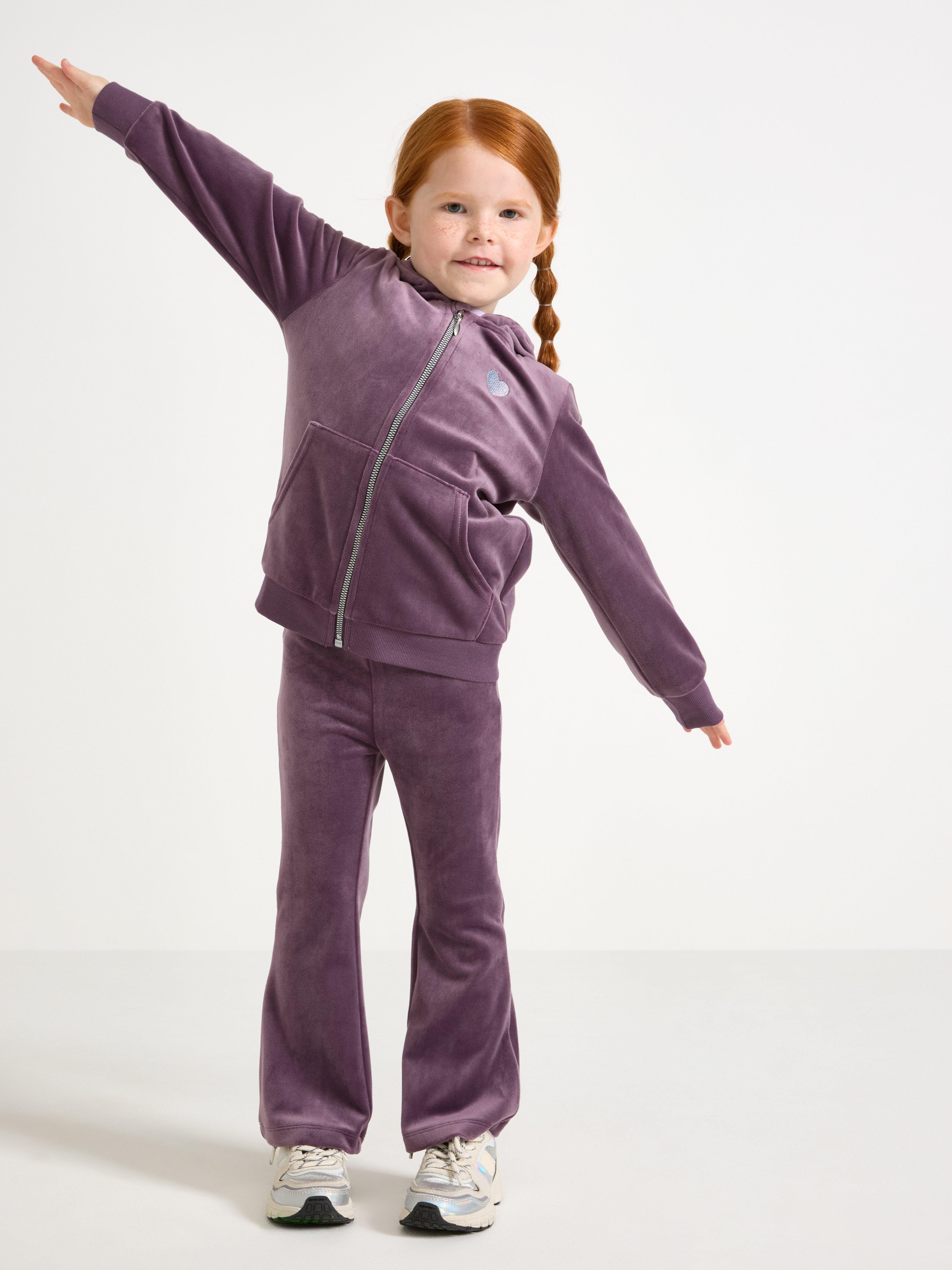 Sudadera con capucha de terciopelo color lila claro empolvado