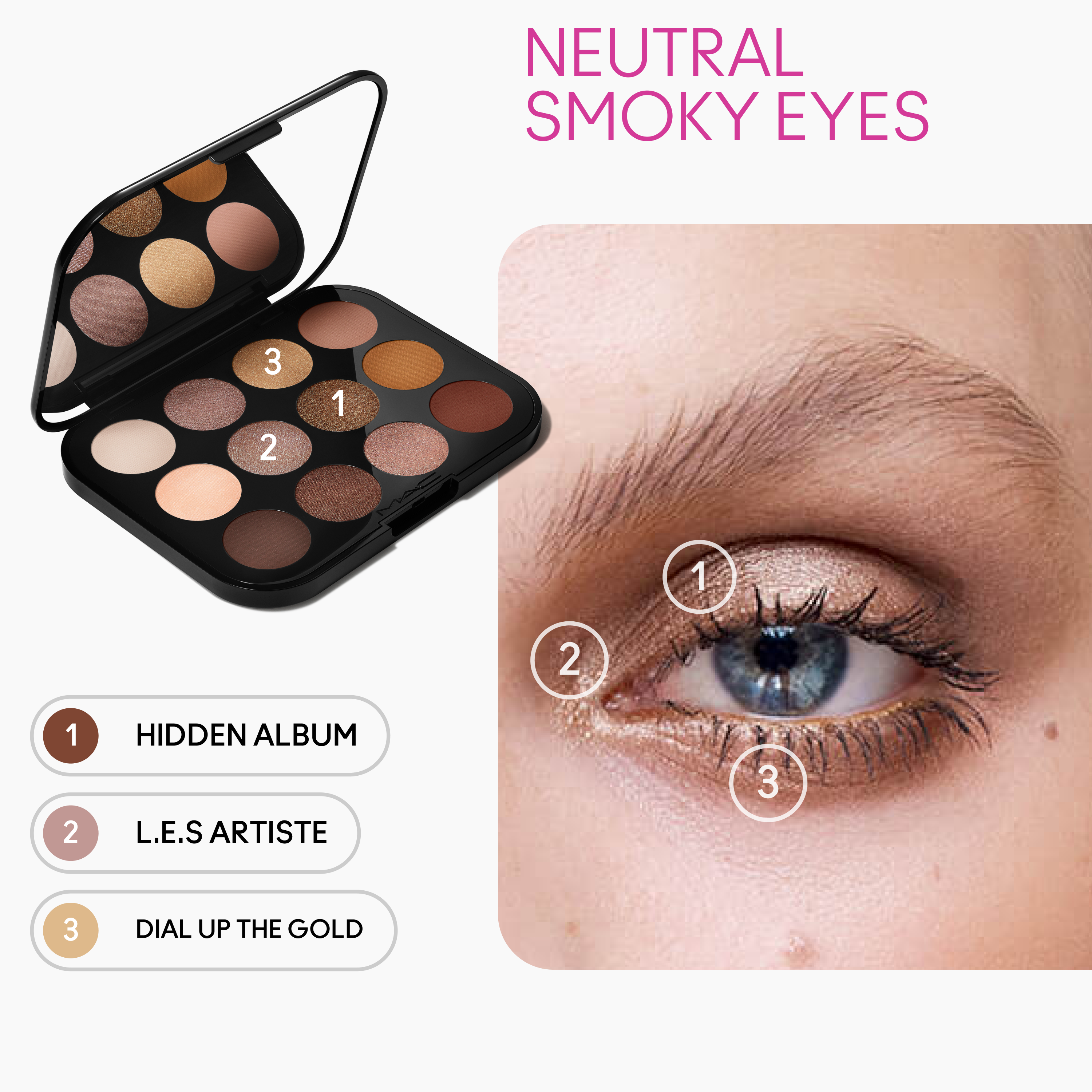 Paleta očných tieňov Connect In Colour Eye Unfiltered Nudes Luxusné očné tiene