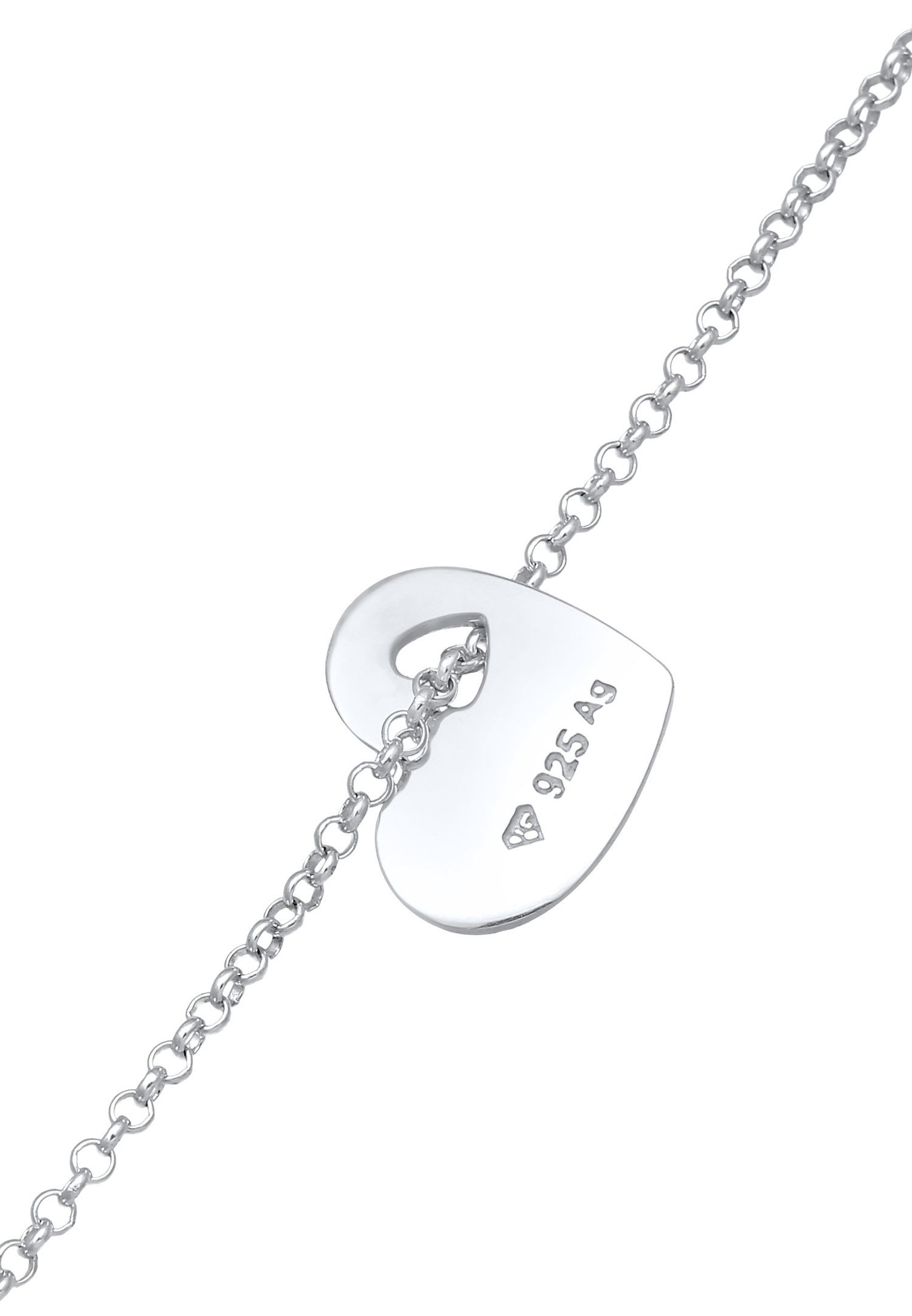Elli Coeur Pendentif Bracelet Femme 925/1000 Argent