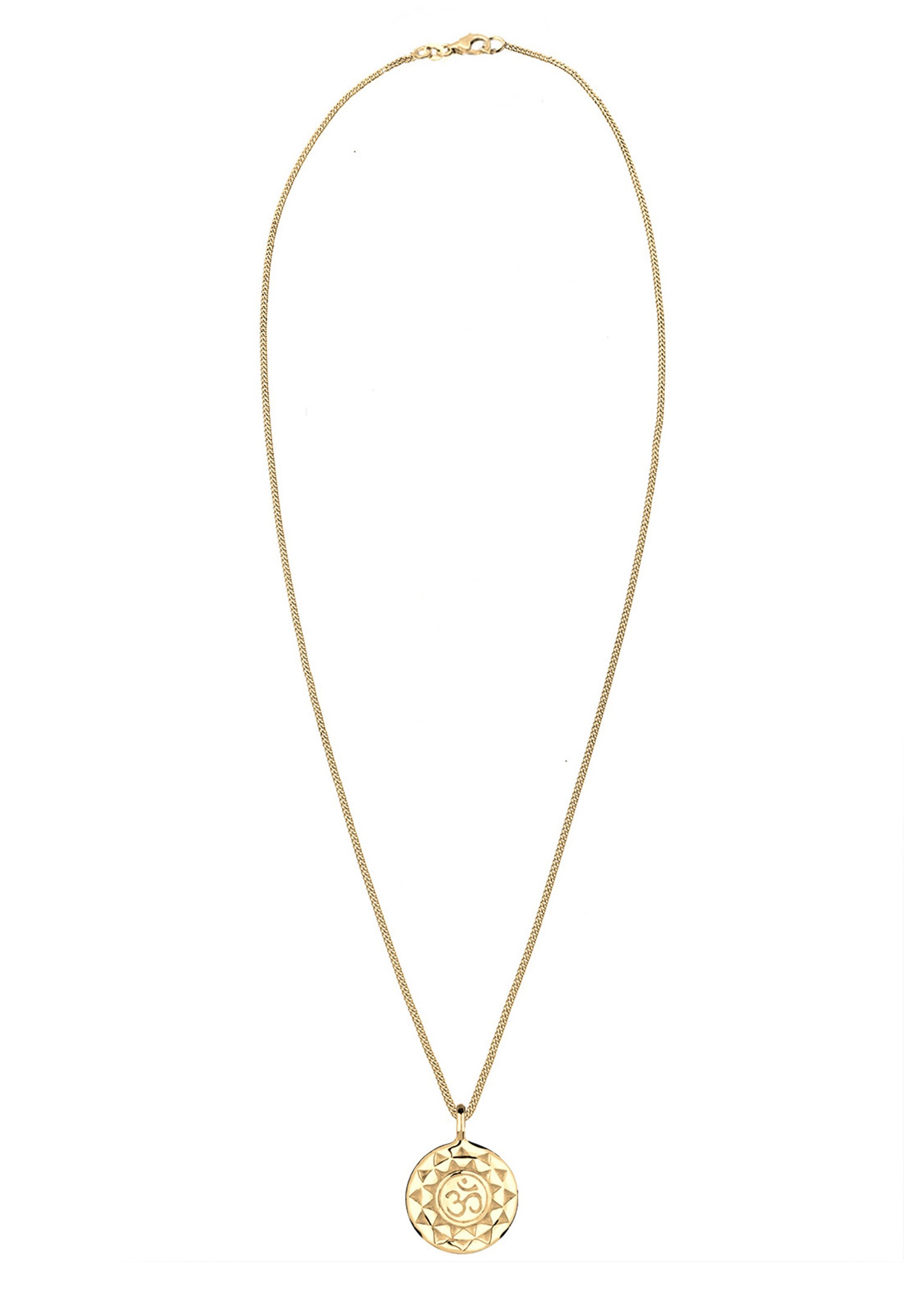 Elli Talisman Yoga Pendentif Vintage Look Collier Femme - (925/1000) Argent Plaqué Or