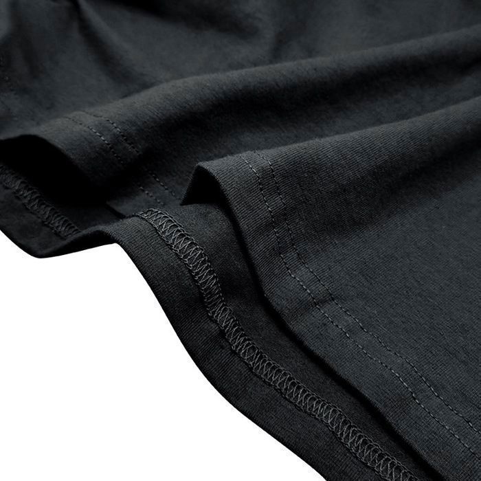 Camiseta de manga larga con capucha para hombre, estilo casual, color liso - Negro
