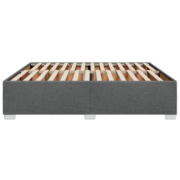 Letto in legno grigio 200 x 200 cm - Stabile e resistente - Struttura del letto - Materasso non incluso - Tessuto grigio scuro 200x200 cm 001_910424