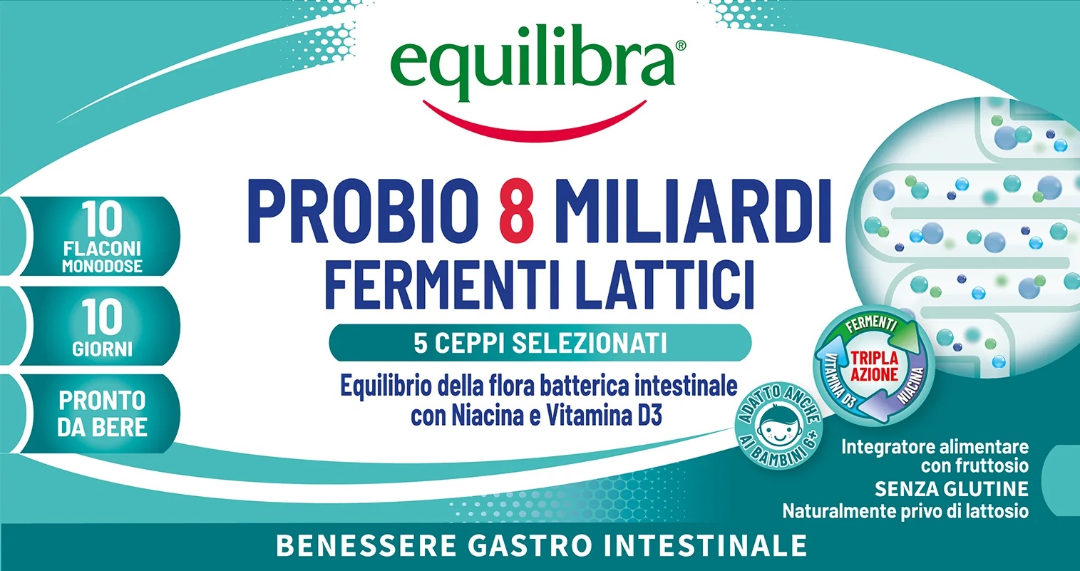 EQUILIBRA Equilibra Probio 8 δισεκατομμύρια 10 φιάλες Έντερο σε ισορροπία