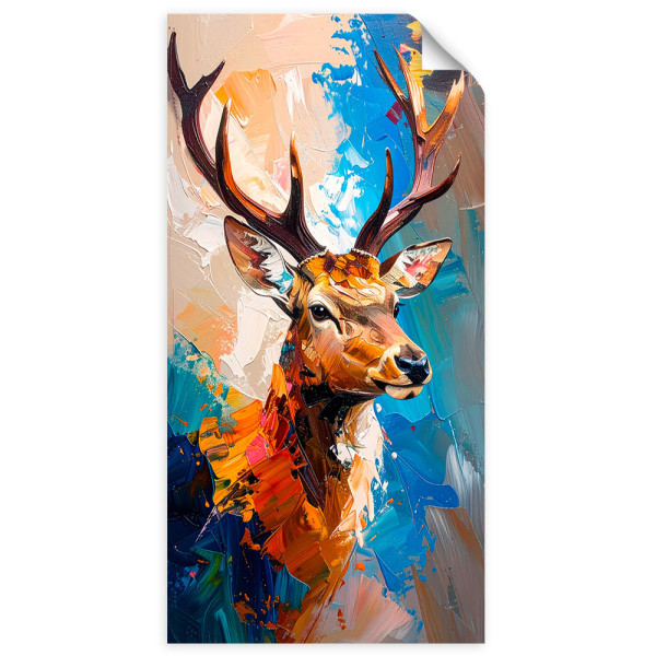 Naklejka samoprzylepna do salonu Feeby Jeleń Natura imitacja farby 40x80