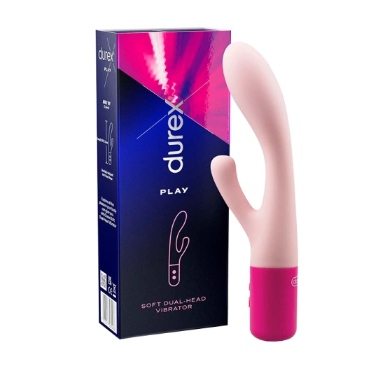 Durex Play Soft Dual-Head Vibrator wodoodporny podwójny wibrator króliczek
