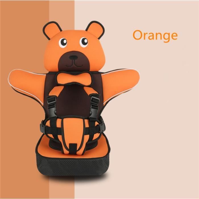 Silla de coche para bebé - Cojín portátil para trona - Naranja - Arnés de 5 puntos - Grupo 1/2/3