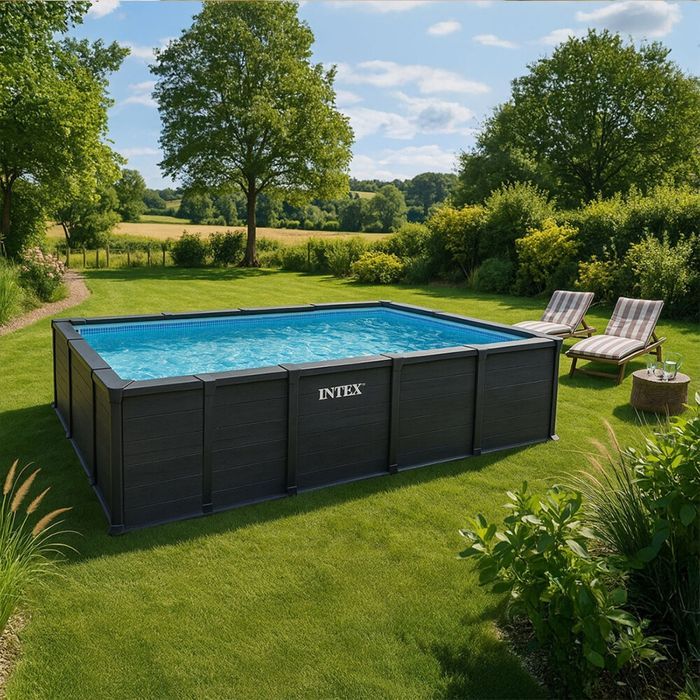 Piscina tubular rectangular Intex Graphite de 6 x 3 x 1,24 m