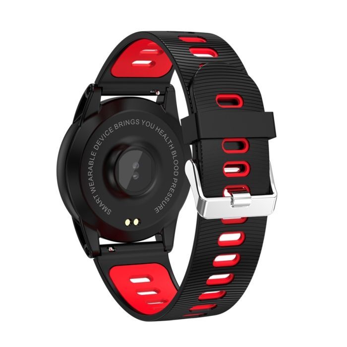 YONIS Smartwatch for iPhone and Android, 1.3-inch Heart Rate Monitor Bracelet, Remote Camera, Red