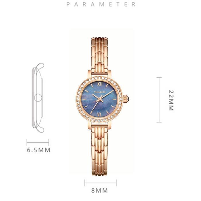 Orologio da donna - RMEGA - Bracciale in acciaio - Quadrante blu - Impermeabile fino a 50 m - Movimento al quarzo