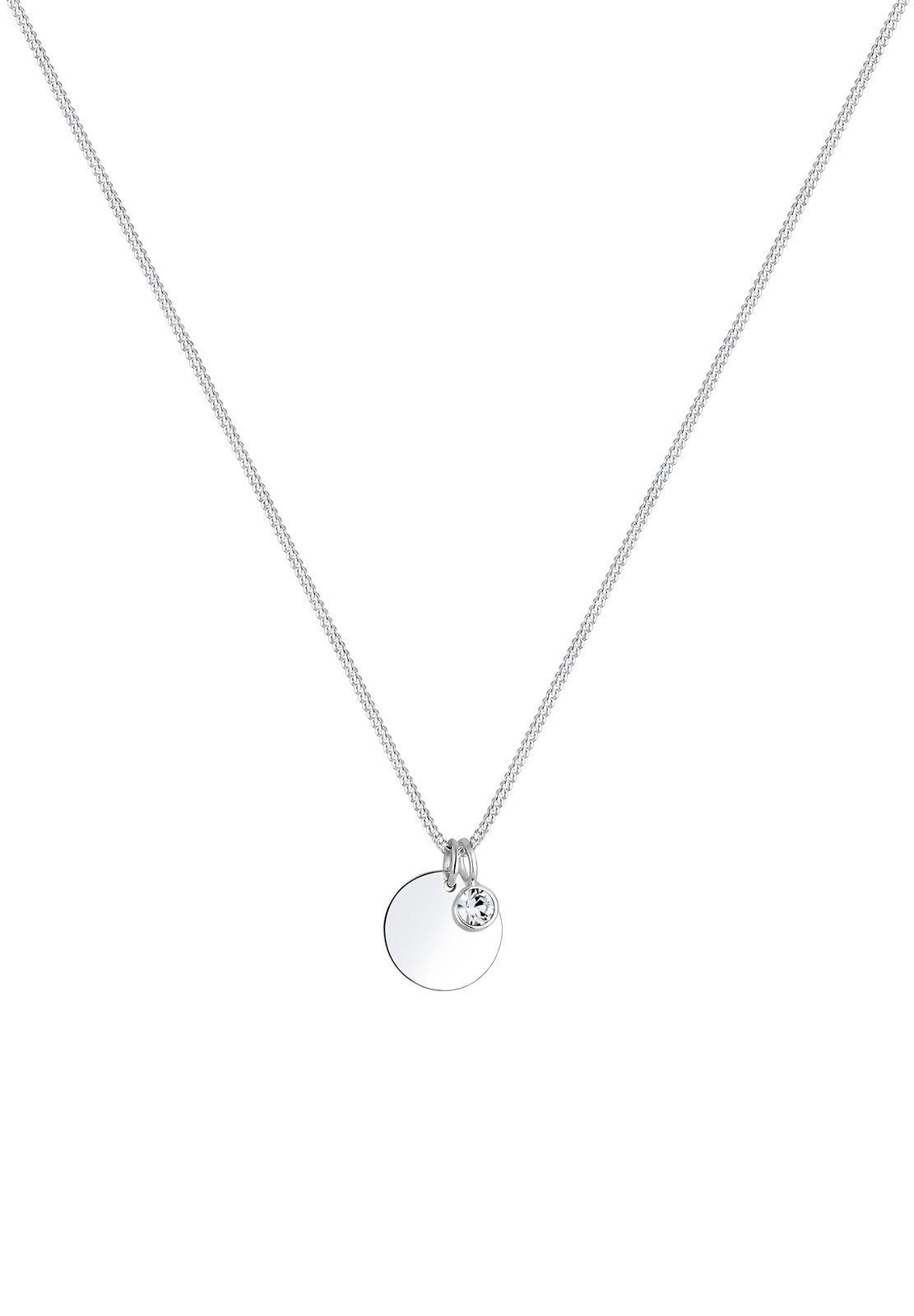 Elli Femmes Pendentif Plaquette Pierre de Naissance Avril avec Cristal en Argent Sterling 925