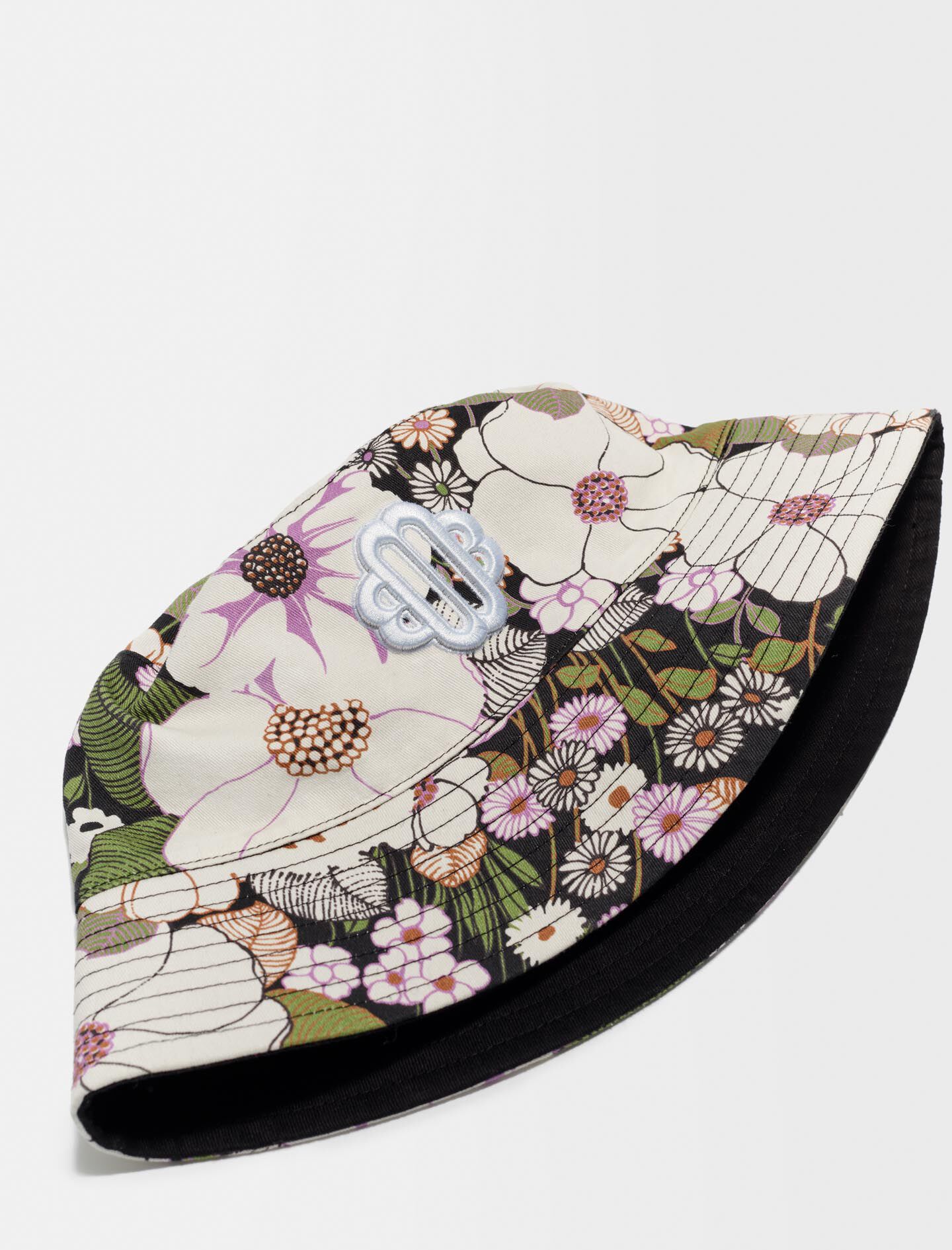 Bob met bloemenprint uit de jaren zeventig - Fleur jaren zeventig noir
