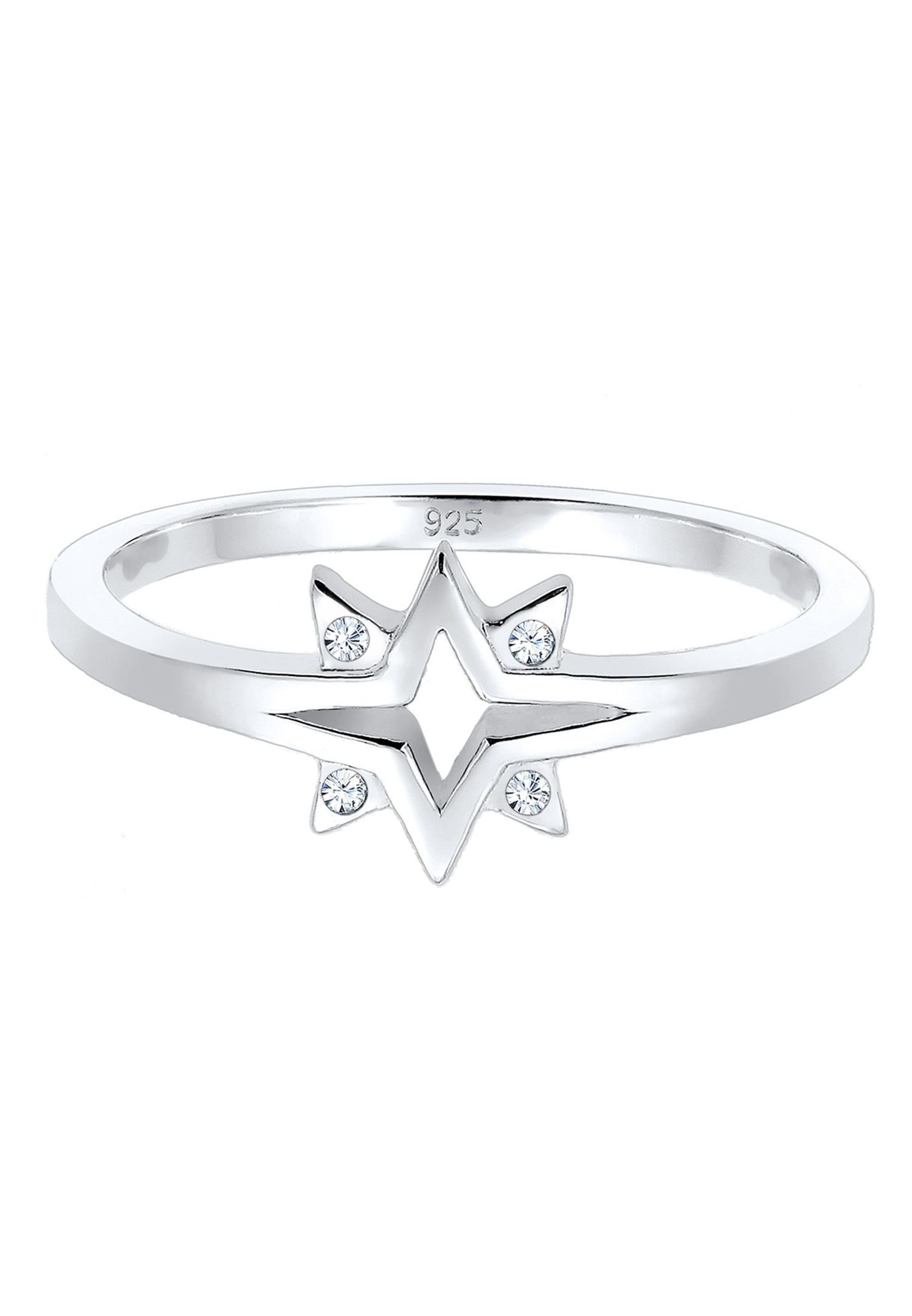 Elli Femme Motif de l'Étoile Ludique avec des Cristaux en Argent Sterling 925