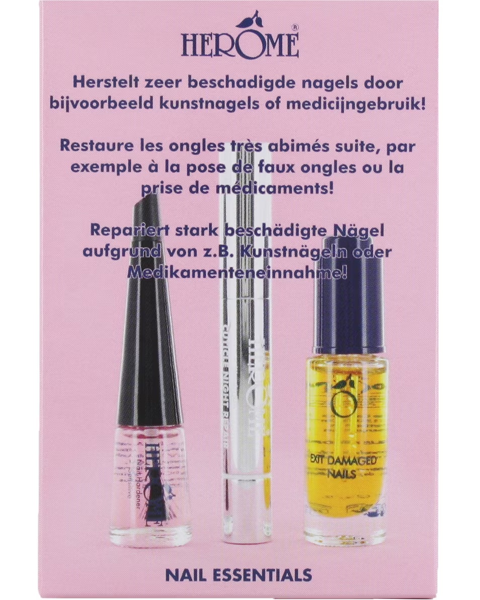 ΣΕΤ HERÔME NAIL ESSENTIALS EXIT ΓΙΑ ΚΑΤΕΣΤΡΑΜΜΕΝΑ ΝΥΧΙΑ, ΘΑΥΜΑΤΟΛΟΓΙΚΟ ΣΤΥΛΟ, ΣΚΛΗΡΥΝΤΗΣ ΝΥΧΙΩΝ SOFT