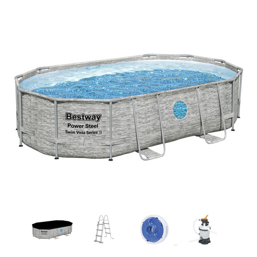 Piscine tubulaire détachable Bestway Power Steel 488 x 305 x 107 cm, purificateur d'air à sable 3 028 L/h