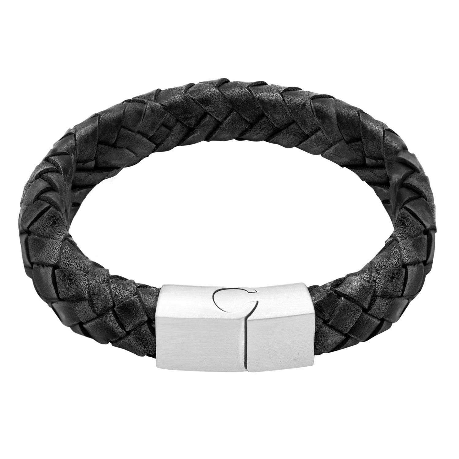 Heideman Bracelet en cuir Enno noir