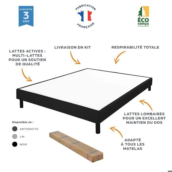 Bettgestell + Beinsatz 90x190 cm, Newkit-Bezug in Creme