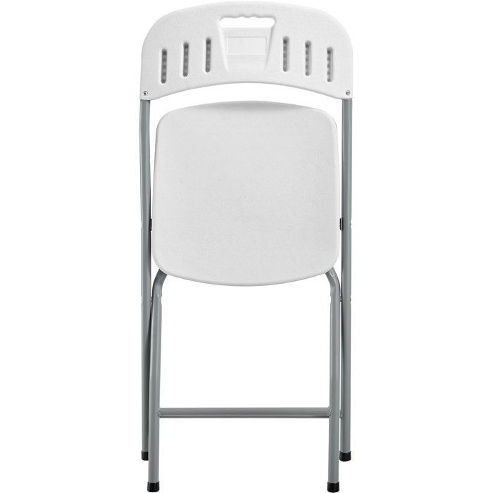 Lot de 2 chaises de réception pliantes - TERRANOVA - 48x44,5xH86 cm - Structure en acier et assise en Polyéthylène PEHD - Blanc