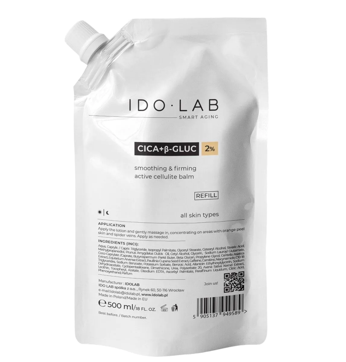 Ido Lab CICA + B-Gluc Balsam antycellulitowy refill 500ml