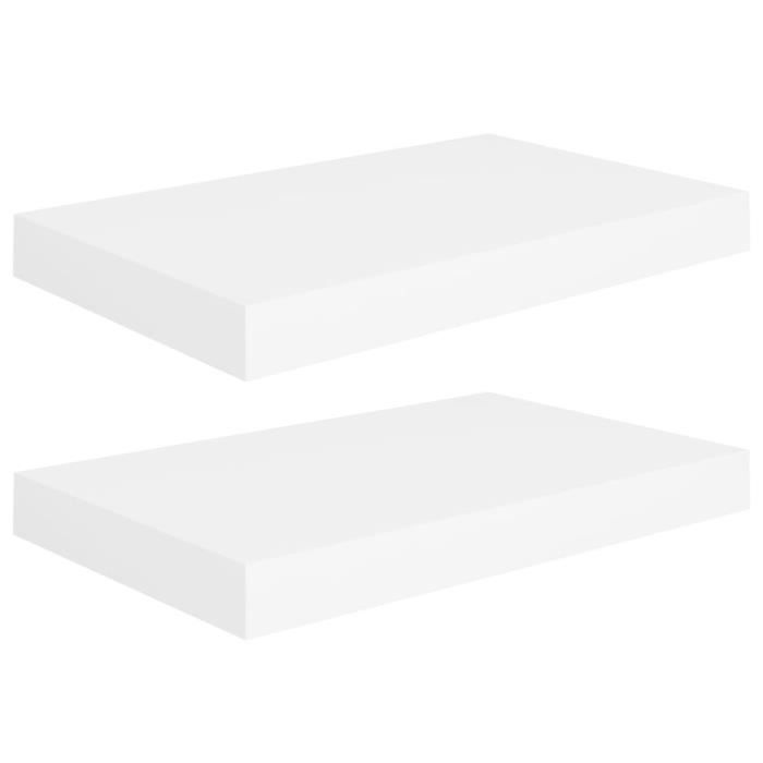 vidaXL Étagères murales flottantes 2 pcs Blanc 40x23x3,8 cm MDF