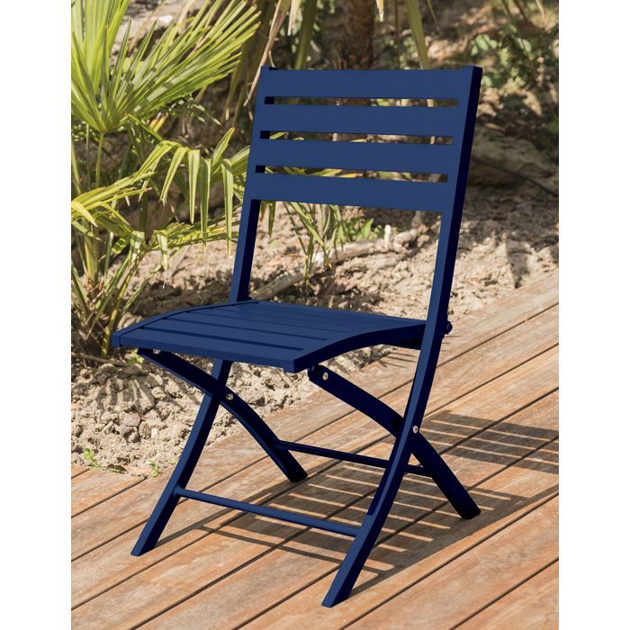 Aluminium tuinset voor 4 personen - Marineblauw