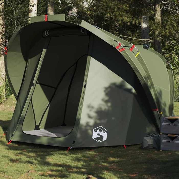 Tenda da pesca vidaXL per 4 persone, verde oliva, impermeabile, 4009395