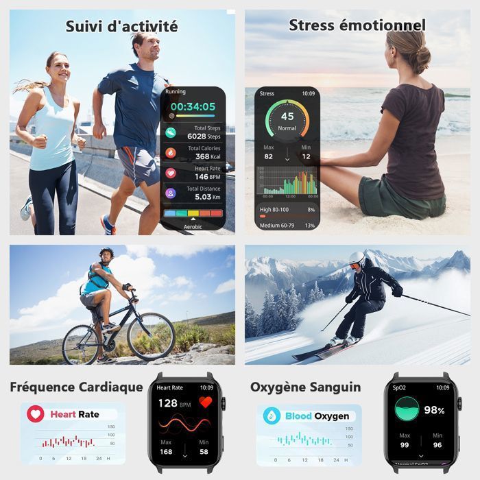 Smartwatch Blackview R30MAX per donne, uomini e ragazzi con chiamate Bluetooth, assistente vocale, funzione femminile, monitoraggio del sonno e monitoraggio SpO2 - Nero