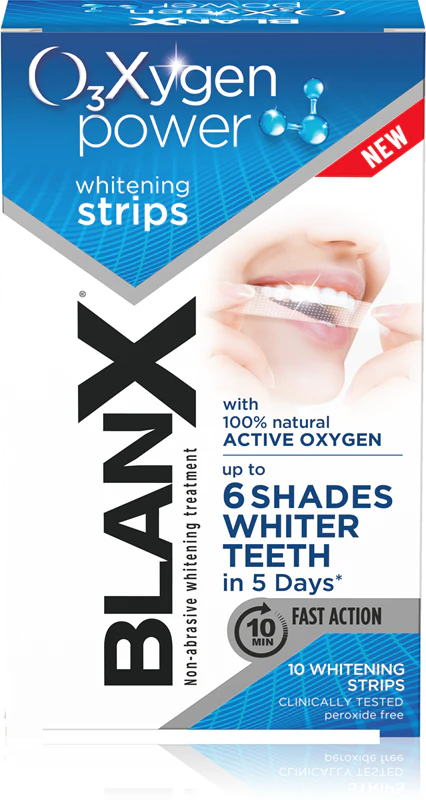 Bieliace pásiky na zuby BlanX O3X Strips