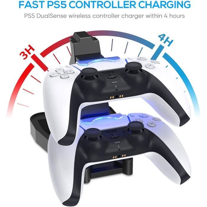 Chargeur Pour Manette PS5 Controller, Chargeur Support Station Compatible avec Sony Playstation 5 avec Indicateur LED