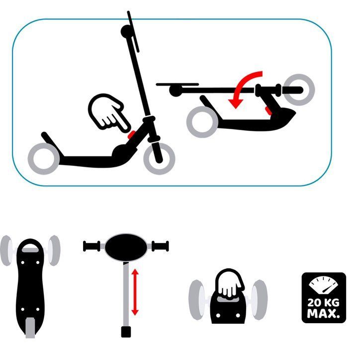Faltbarer Dreirad-Scooter - STAMP - Skids Control Explore - Pink