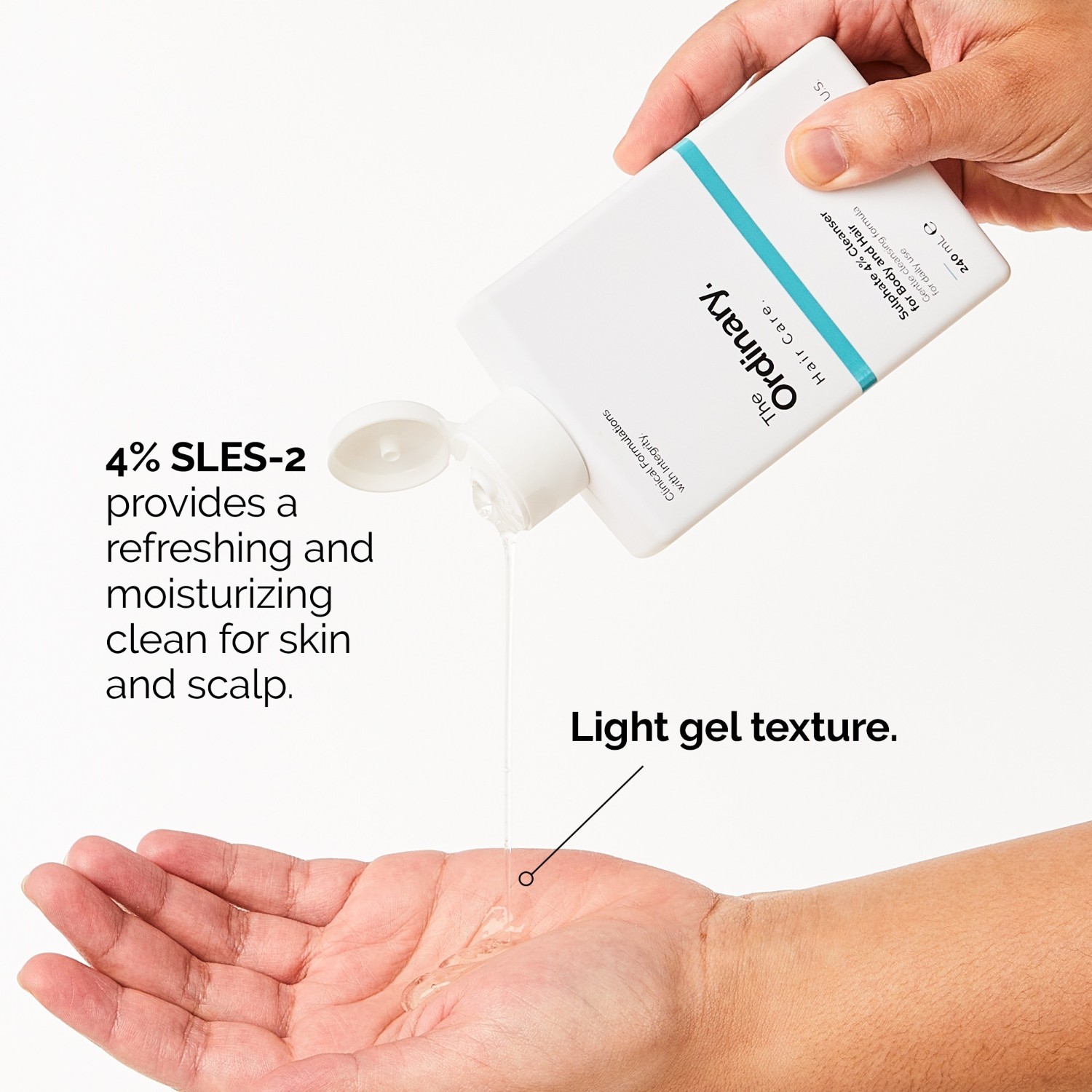 The Ordinary matu un ķermeņa mazgāšanas gels ar 4% sulfātu attīrošu gelu ķermenim un matiem - 240 ml