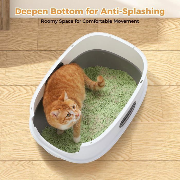 Gesloten kattenbak, kattentoilethuisje 56x34x38cm met schepje en borstel, voor grote katten