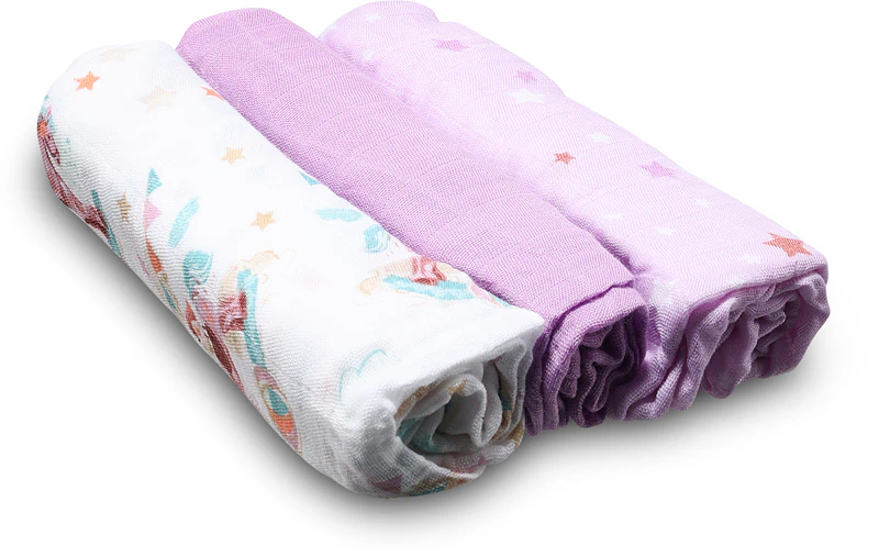 Fraldas reutilizáveis BabyOno de bambu natural, cor violeta.