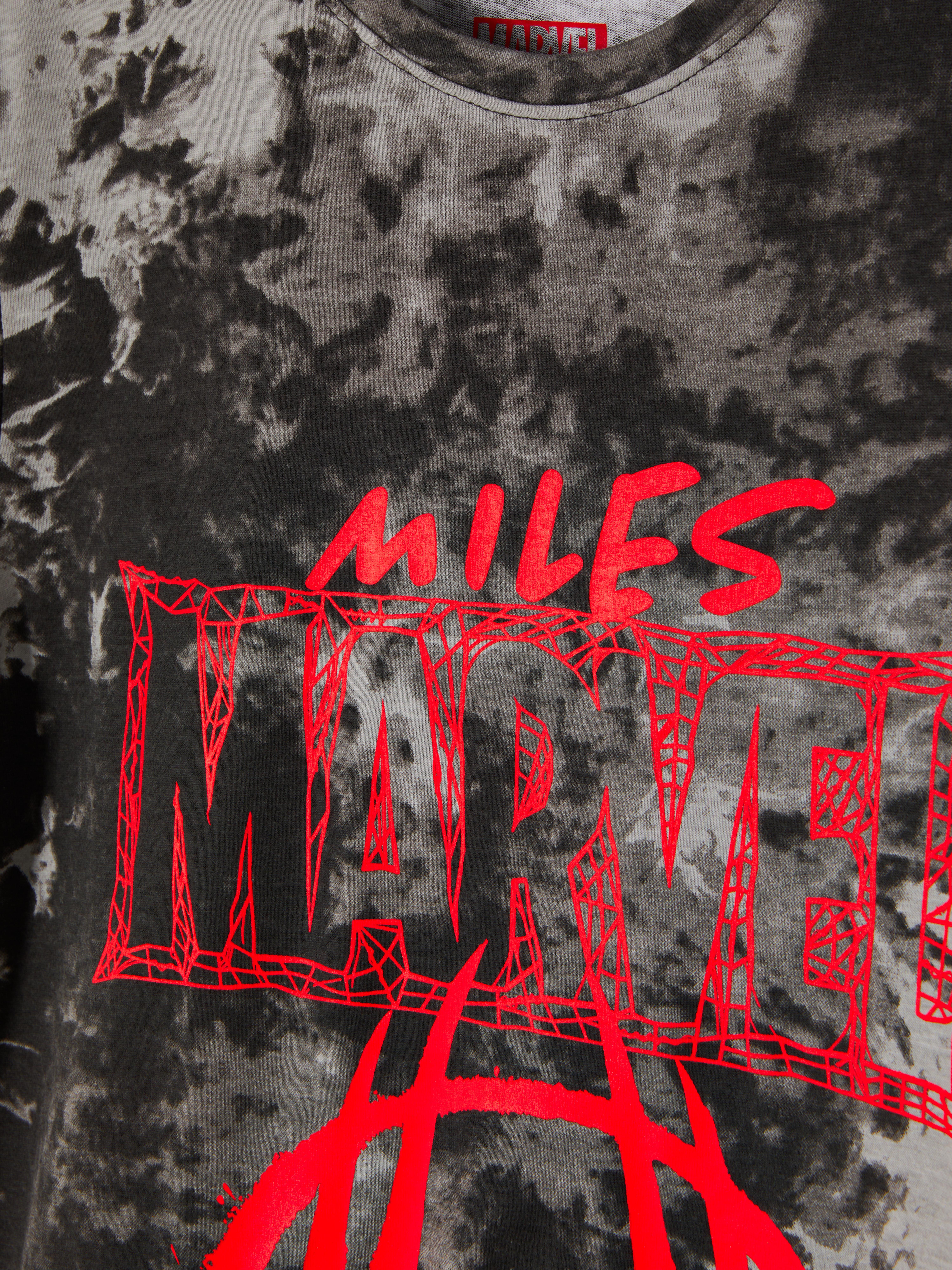 Tricou cu graffiti MARVEL Spider-Man Miles Morales Un tricou cu mânecă scurtă cu un imprimeu Miles Morales în stil graffiti
