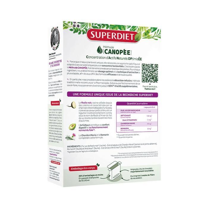 Superdiet Quatuor Bien-être du foie Bio 20 ampoules