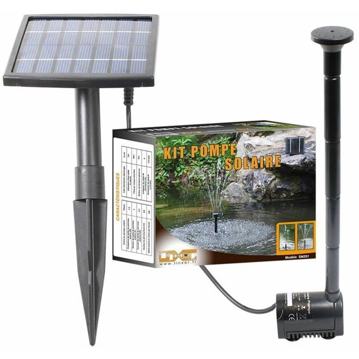 Pompe à eau solaire pour fontaine, bassin ou jardin... avec câble de 5m