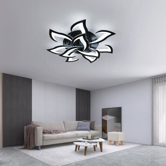 Dorlink Plafonnier LED Moderne Noir 84W - 10 Têtes Dimmable - Ø82cm - Éclairage Intérieur pour Salon, Chambre