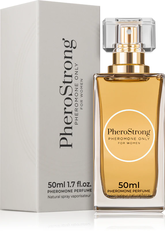Perfume PheroStrong com feromônios, exclusivo para mulheres.
