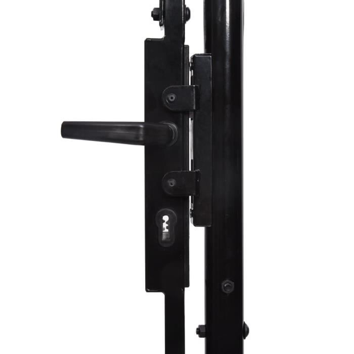 Puerta batiente doble - MOTHINESSTO - LY7321 - Acero negro - 300 x 150 cm - Resistente a la corrosión