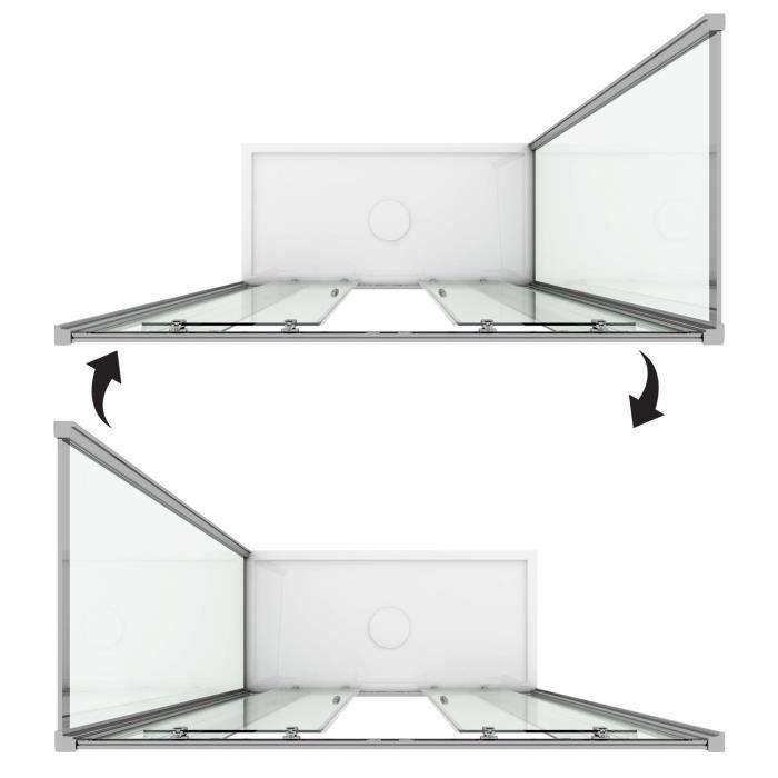 Shower Enclosure - Replay - Duo with 2 Doors - 90x120 cm - 6mm Glass - Aluminum