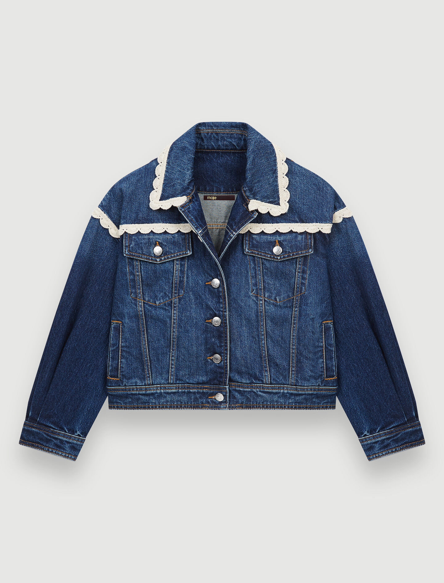 Spijkerjasje met haakdetails - Blauw