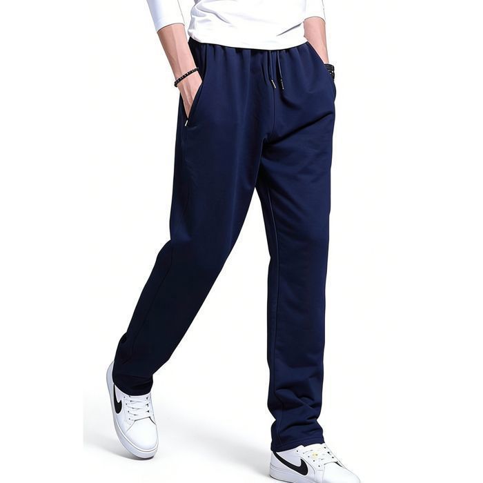 Men's Plus Size Straight Leg Jogging Pants, Men's Clothing - Blue