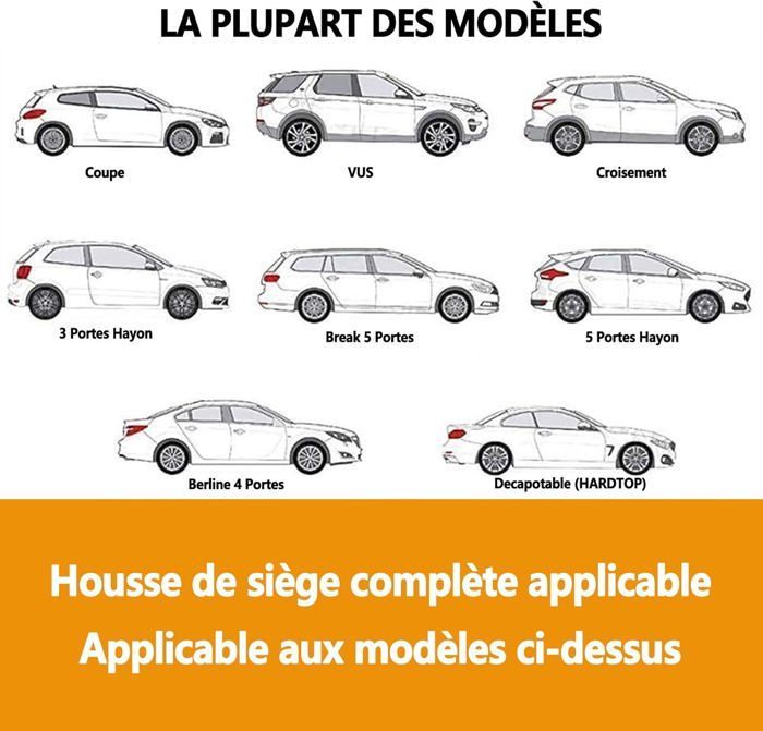 Coprisedili per auto, set da 9 pezzi in similpelle, coprisedili universali (rosso)