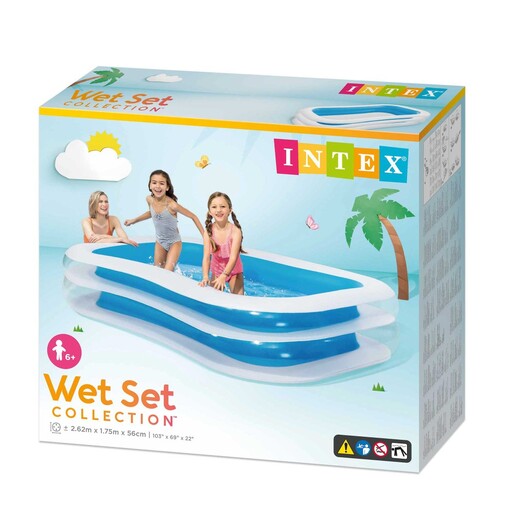  Piscina inflável retangular Intex 262x175x56 cm - 770 L