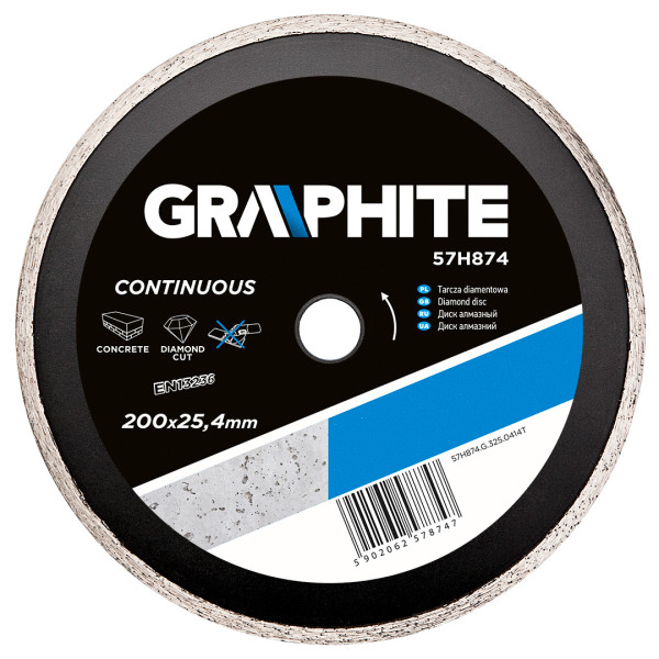 Tarcza diamentowa 200x25.4mm pełna GRAPHITE 57H874