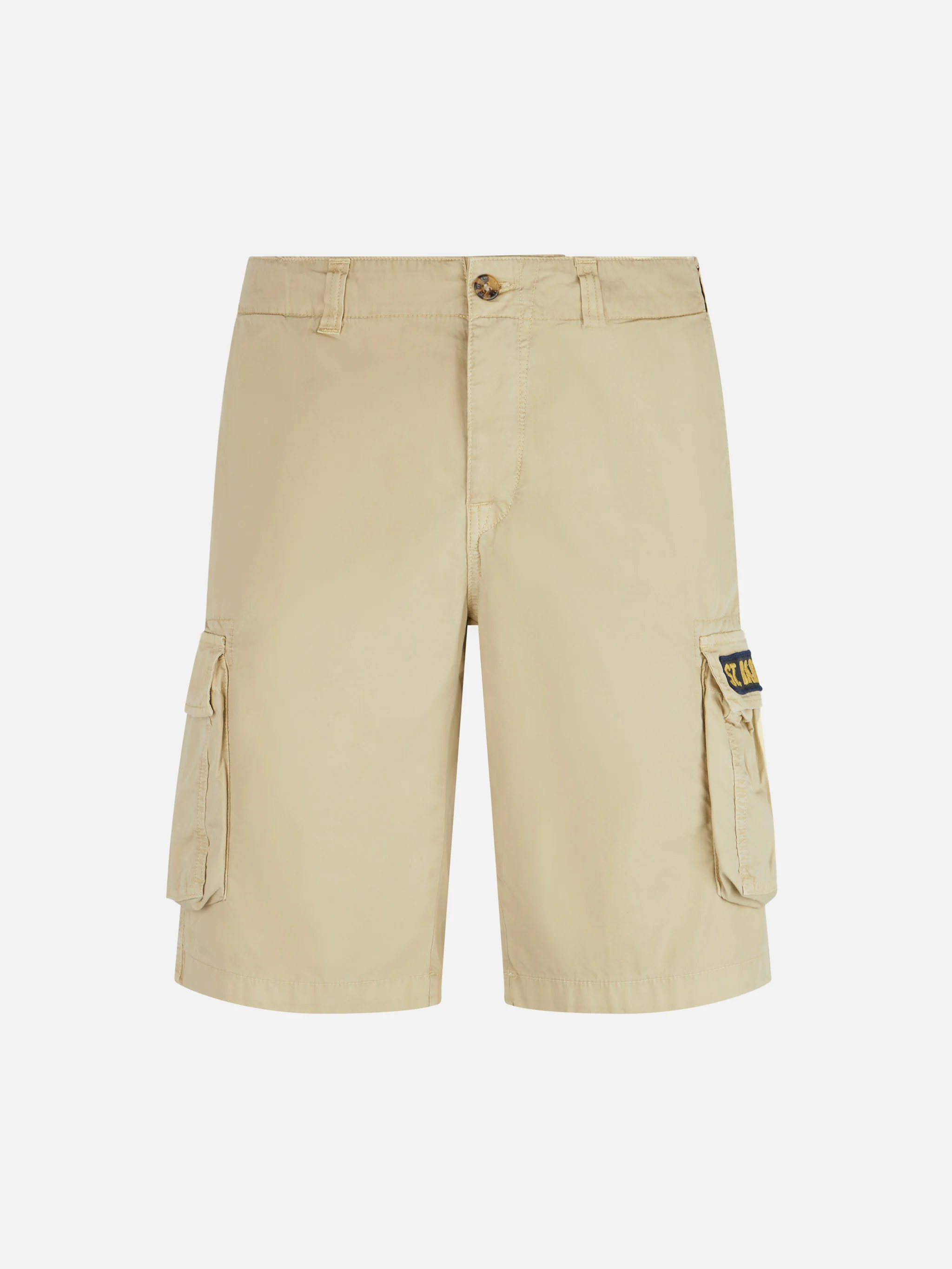 Beige katoenen cargoshorts voor heren