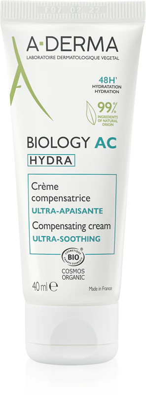 A-Derma Biology AC Hydra upokojujúci hydratačný krém s 48-hodinovým účinkom
