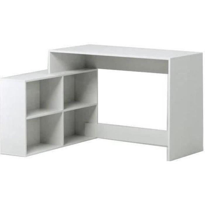 Escritorio de esquina Nagano - Tablero de partículas - Blanco mate - L 111,9 x P 100,7 x H 76,7 cm - DEMEYERE