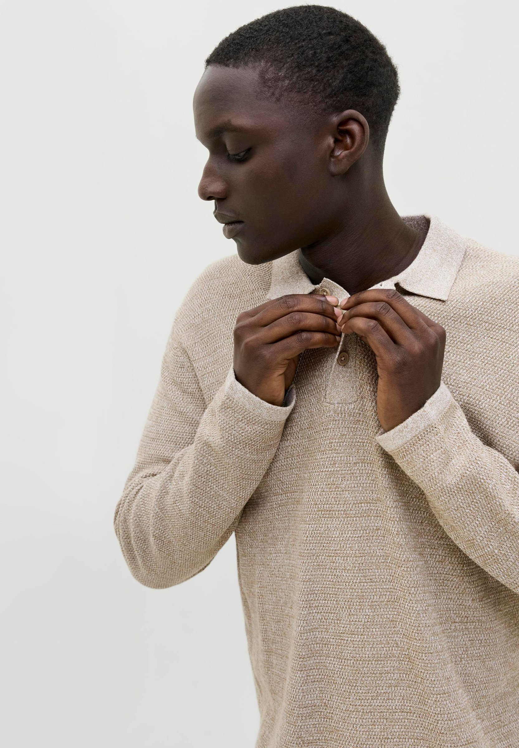 Jack & Jones JJEGEORGE LS SN - Poloskjorte - korianderdetalj m hvit