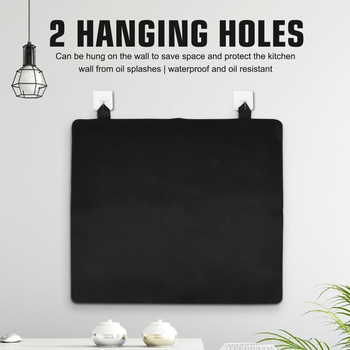 TTLIFE Tappetino protettivo per piano cottura a induzione, 61,5x53 cm, anti-schizzi, con 2 ganci
