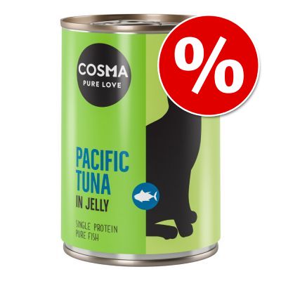 12 x 400 g Cosma Original & Asia zselében nedves macskaeledel - Akciós áron!*